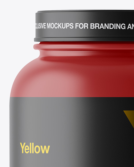 Matte Protein Jar Mockup PSD #2