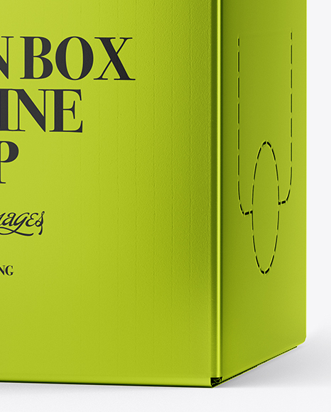 Metallic Box With Wine Mockup   Half Side View PSD #1