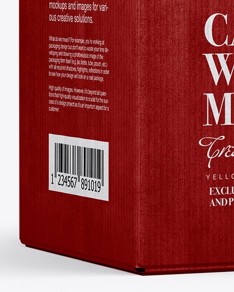 Download Carton Box With Wine Mockup - Half Side View in Box ... Yellowimages Mockups