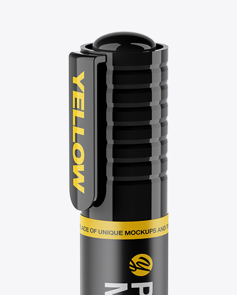 Glossy Permanent Marker Mockup   Front View PSD #2