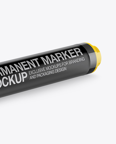 Opened Glossy Permanent Marker Mockup PSD #1