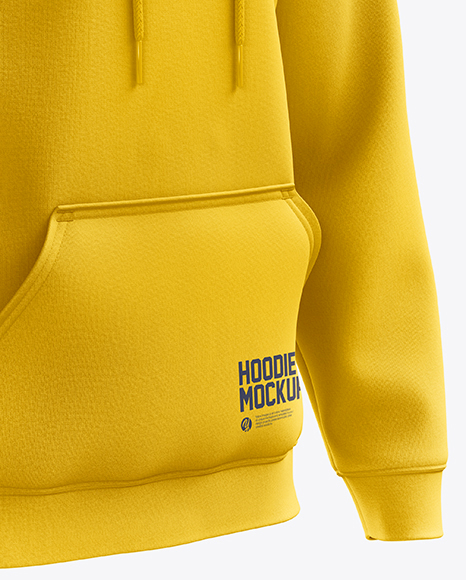 Men S Heavyweight Hoodie Mockup Right Half Side View In Apparel Mockups On Yellow Images Object Mockups