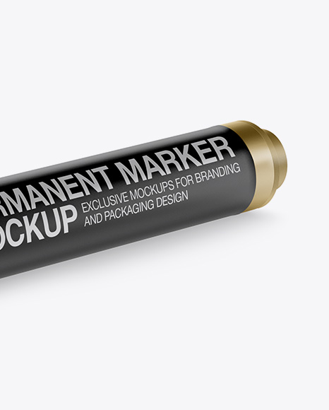 Opened Metallic Permanent Marker Mockup PSD #1