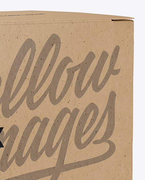 Kraft Box Mockup   Half Side View PSD #2