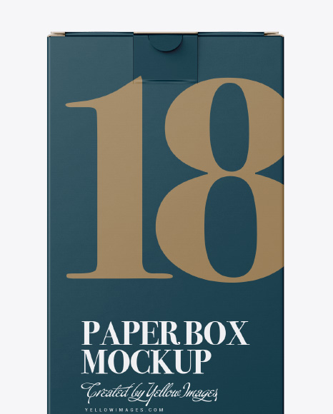 Matte Box with Bottle Mockup   Front View PSD #2