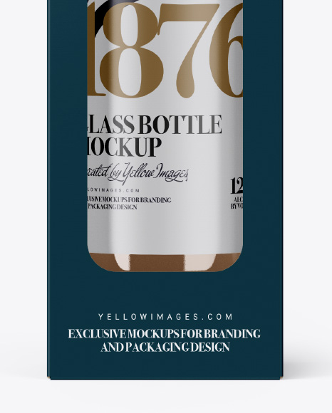 Matte Box with Bottle Mockup   Front View PSD #1
