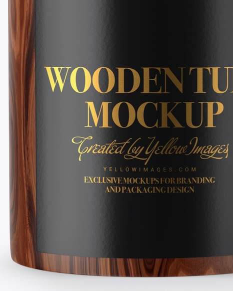 Opened Wooden Tube Mockup   Front View PSD #7