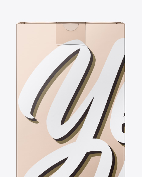 Metallic Box Mockup   Front View PSD #2