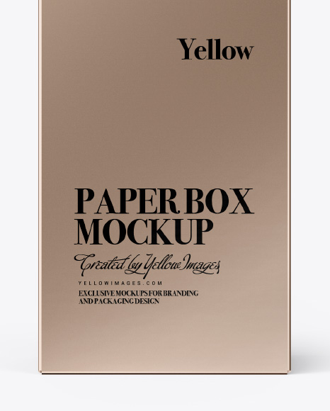 Metallic Box Mockup   Front View PSD #1