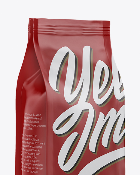 Download Matte Coffee Bag Mockup Half Side View In Bag Sack Mockups On Yellow Images Object Mockups