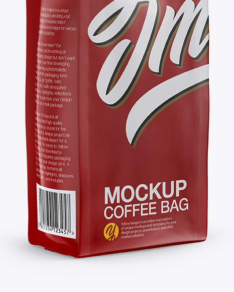 Matte Coffee Bag Mockup - Half Side View - Free Download Images High