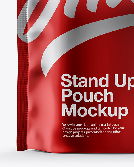 Metallic Stand-Up Pouch Mockup - Front View Metallic Stand-Up Pouch Mockup - Front View