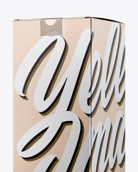 Metallic Box Mockup   Half Side View PSD #2