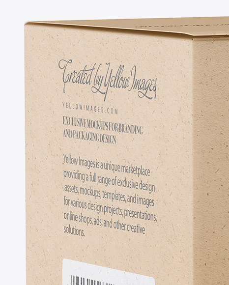 Kraft Box Mockup   Half Side View PSD #2