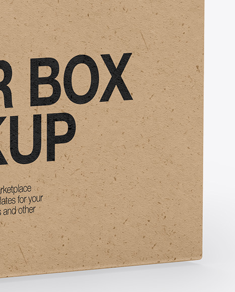 Kraft Box Mockup   Half Side View PSD #1
