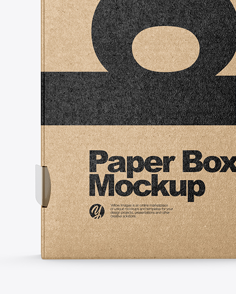 Kraft Paper Box Mockup on Yellow Images Object Mockups