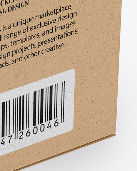 Kraft Box Mockup   Half Side View PSD #1