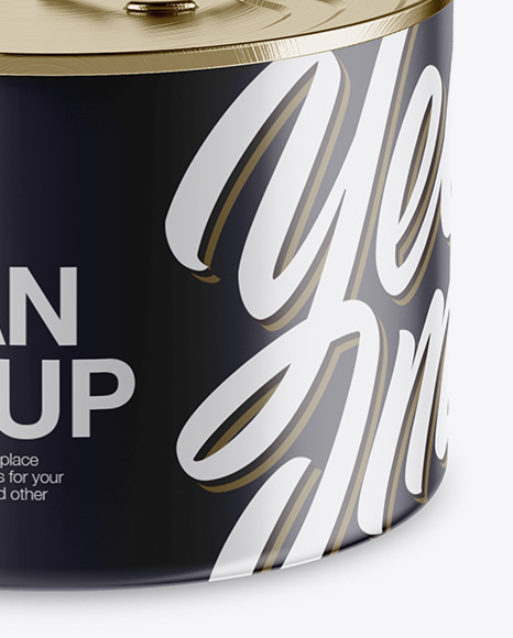 Matte Tin Can Mockup - High-Angle Shot Matte Tin Can Mockup - High-Angle Shot