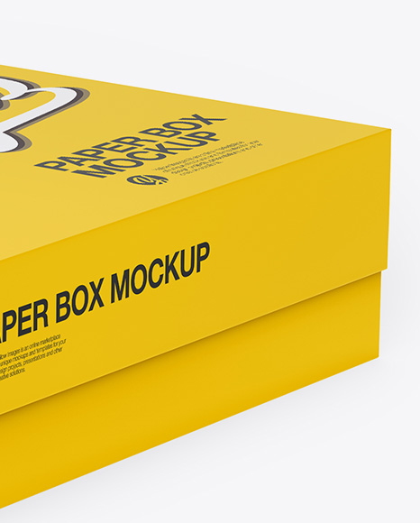 Download Square Paper Box Mockup Half Side View In Box Mockups On Yellow Images Object Mockups PSD Mockup Templates