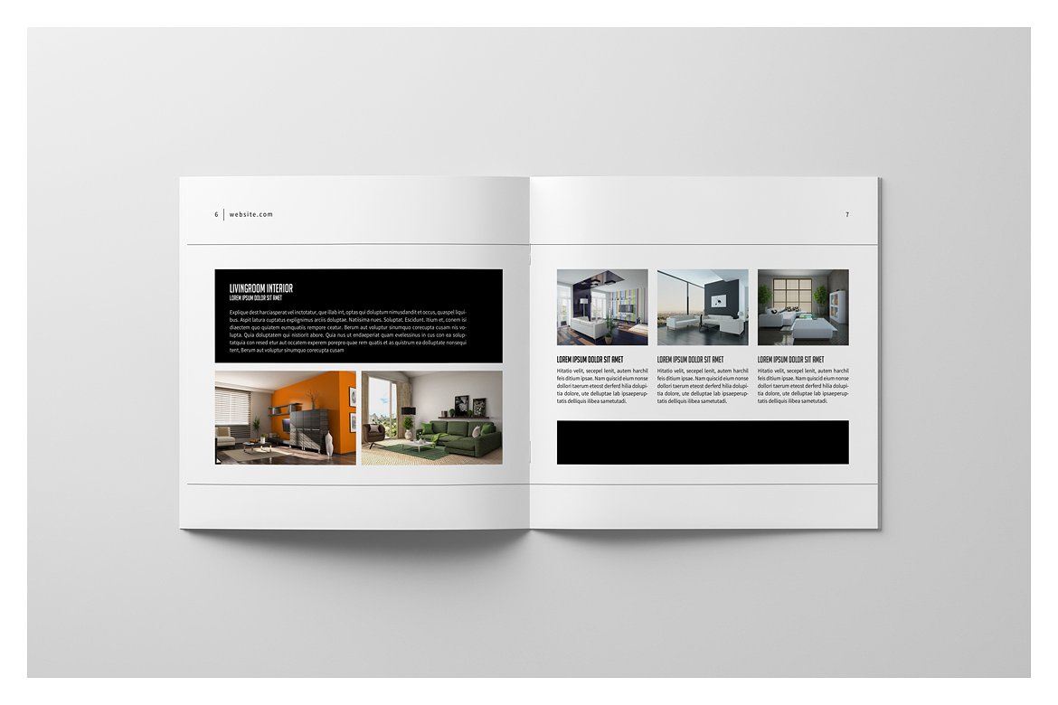 Psd Square Interior Brochure In Brochure Templates On Yellow Images Creative Store