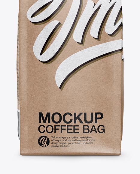 Kraft Coffee Bag Mockup In Bag Sack Mockups On Yellow Images Object Mockups