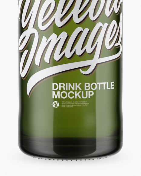 Green Glass Bottle Mockup PSD #4