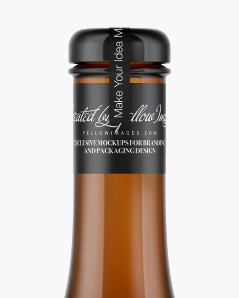 Amber Glass Bottle Mockup PSD #2