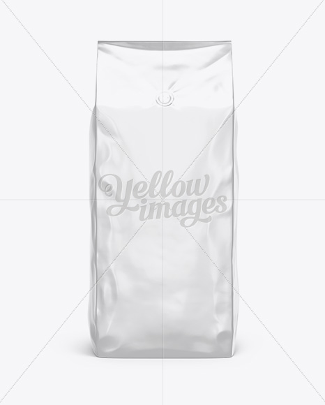 Foil Coffee Bag With Valve Mockup Front View In Bag Sack Mockups On Yellow Images Object Mockups