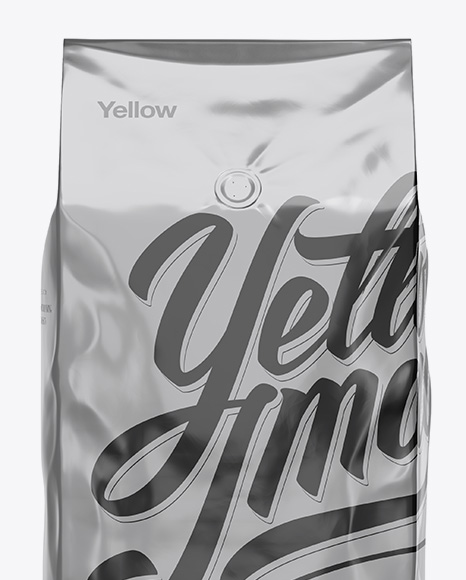 Download 2 5 Kg Foil Coffee Bag With Valve Mockup Front View In Bag Sack Mockups On Yellow Images Object Mockups PSD Mockup Templates