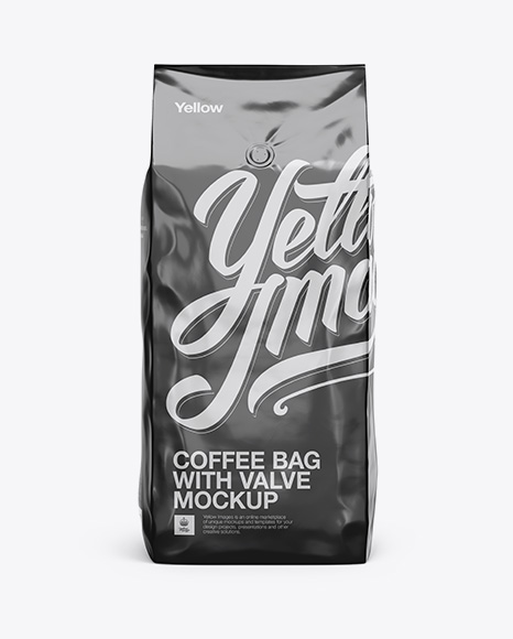 Download 2,5 kg Foil Coffee Bag With Valve Mockup - Front View in ...