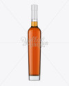 Glass Cognac Bottle Mockup - Front View on Yellow Images Object Mockups