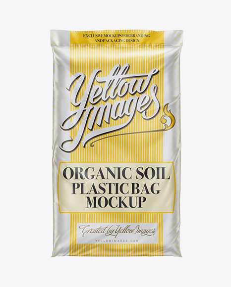 Download Plastic Bag W Organic Soil Mockup 2 Cbft In Bag Sack Mockups On Yellow Images Object Mockups PSD Mockup Templates