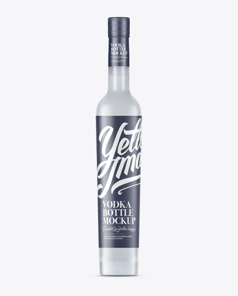 Frosted Glass Vodka Bottle Mockup - Front View