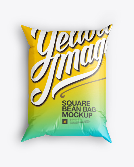 Square Bean Bag Mockup Top View In Object Mockups On Yellow Images Object Mockups