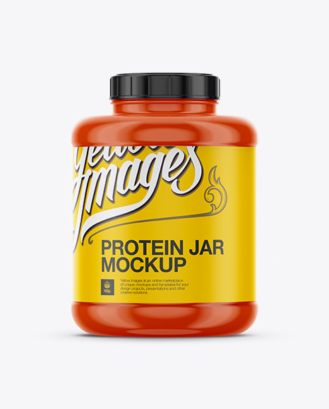 Glossy Plastic Supplement Jar Mockup