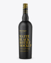 Download Black Matte Liquor Bottle Mockup - Front View in Bottle Mockups on Yellow Images Object Mockups