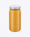 Glass Jar With Apple Puree Mockup - High-Angle Shot