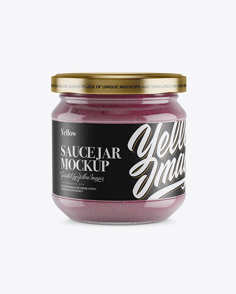 Glass Jar With Beet Sauce Mockup In Jar Mockups On Yellow Images Object Mockups