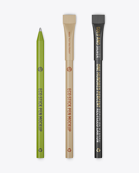 Eco Stick Pen Mockup Top View In Stationery Mockups On Yellow Images Object Mockups