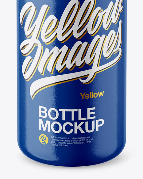 Glossy Bottle Mockup - High-Angle Shot