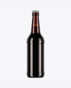 Amber Glass Bottle With Brown Ale Mockup