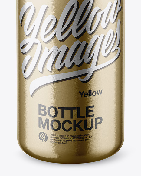 Metallic Bottle Mockup - High-Angle Shot Metallic Bottle Mockup - High-Angle Shot