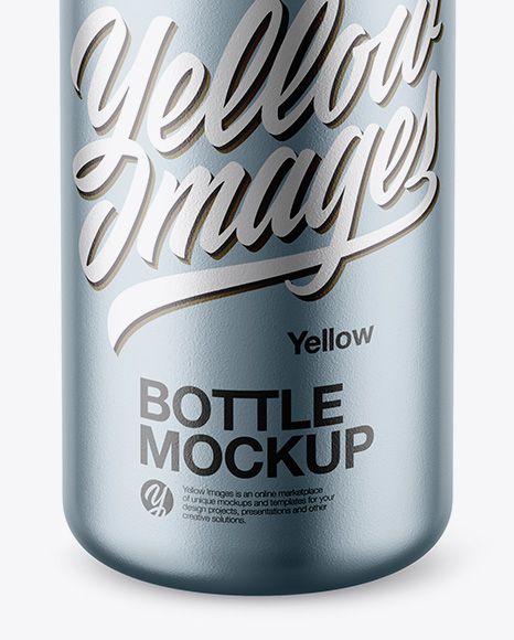 Matte Metallic Bottle Mockup High Angle Shot In Bottle Mockups On Yellow Images Object Mockups