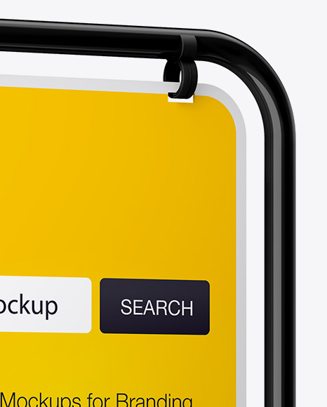 Pavement Sign Outdoor Advertising   Half Side View PSD #1