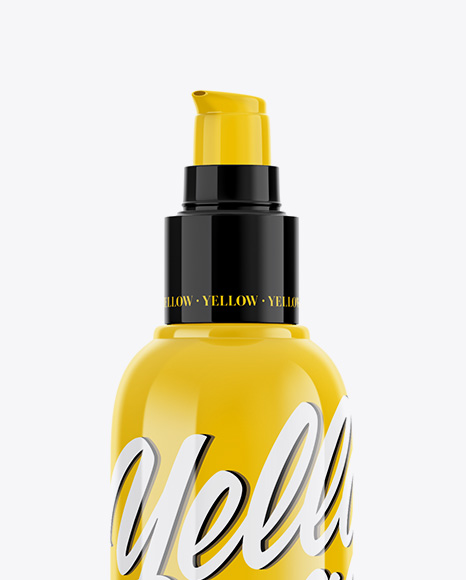 Download Glossy Cosmetic Bottle Mockup in Bottle Mockups on Yellow ...