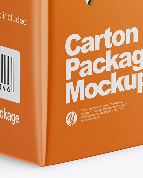 1l Carton Box Mockup Half Side View In Packaging Mockups On Yellow Images Object Mockups