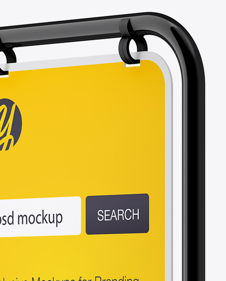 Pavement Sign Outdoor Advertising   Half Side View PSD #1