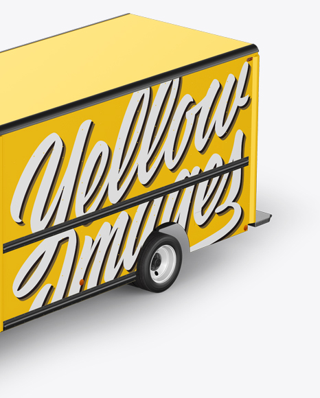 Download Food Truck Mockup Left Half Side View In Vehicle Mockups On Yellow Images Object Mockups