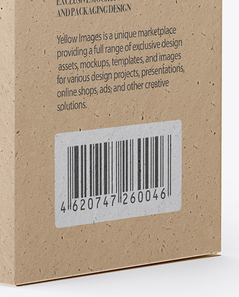 Download Kraft Box Mockup Half Side View In Box Mockups On Yellow Images Object Mockups