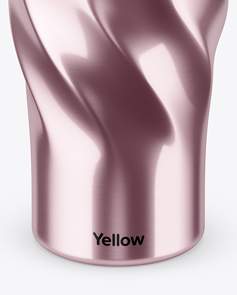 390ml Stainless Steel Travel Cup Mockup (High-Angle Shot) on Yellow